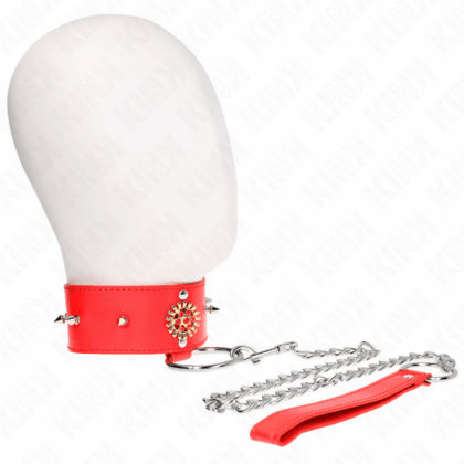 KINK-COLLAR-GAG-KINK-RED-DIAMOND-NECKLACE-WITH-BELT-65-CM-AJDUSTABLE-35-51-CM-X-7-CM-1
