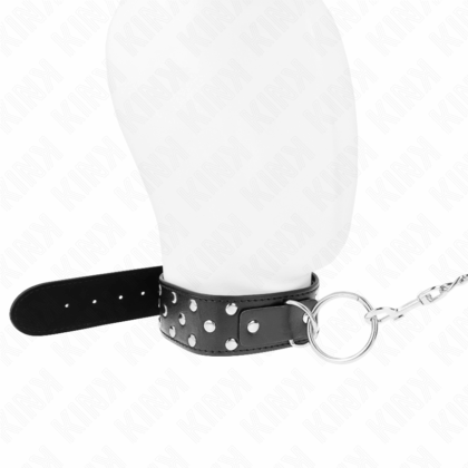KINK-COLLAR-GAG-KINK-RING-RIVET-STRAP-NECKLACE-WITH-BELT-65-CM-BLACK-ADJUSTABLE-36-50-CM-X-3.8-CM-1