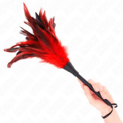 KINK-IMPACT-TOUCH-KINK-RED-MAIDS-HORN-SHAPED-TICKLE-CHICKEN-FEATHERS-36-CM-1