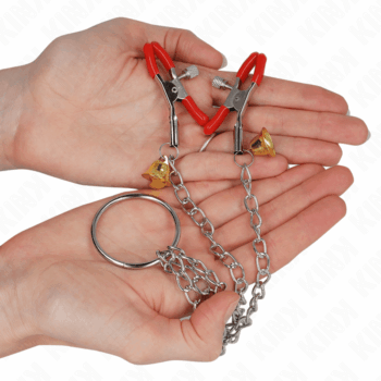 KINK-NIPPLE-GRIP-KINK-BELL-TRIPLE-NIPPLE-AND-CLIT-CLAMPS-RED-WITH-CHAIN-30-CM-1