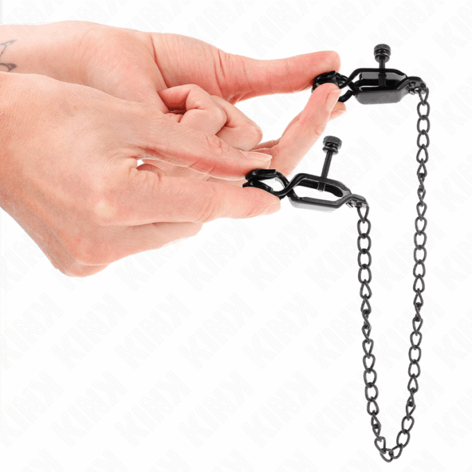 KINK - PINÇAS DE CORRENTE PLANA PRETAS 30 CM