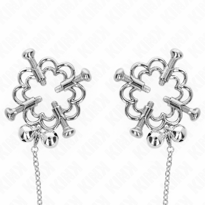 KINK - PINÇAS DE FLOR DE METAL COM CORRENTE