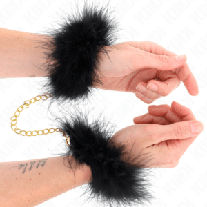 KINK-WRIST-RESTRAINT-KINK-FEATHER-HAND-CUFFS-WITH-GOLD-CHAIN-MODEL-0-1