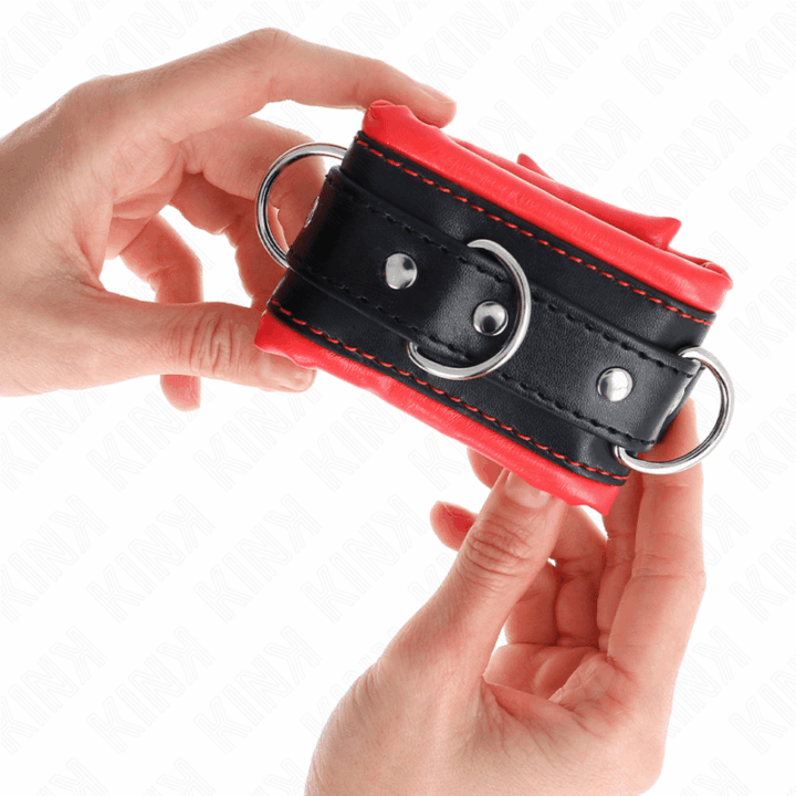 KINK - PULSO PESADO COM FORRO DE PELE VERMELHA AJUSTÁVEL 20-30 CM X 6 CM