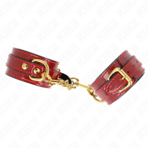 KINK-WRIST-RESTRAINT-KINK-JOANNA-ANGEL-WRIST-CUFFS-RED-ADJUSTABLE-WITH-GOLD-CHAIN-16.5-26-CM-X-4-CM-1