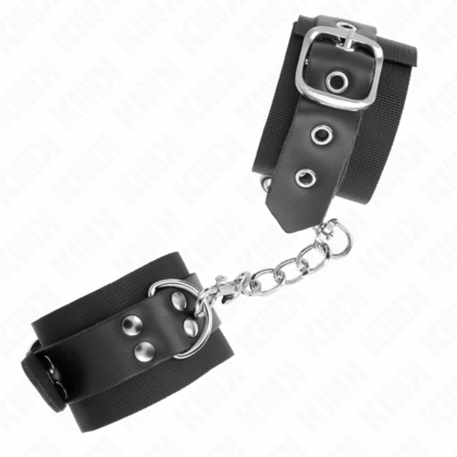 KINK-WRIST-RESTRAINT-KINK-NYLON-WRIST-RESTRAINTS-BLACK-WITH-LEATHER-BELT-BLACK-ADJUSTABLE-19-29-CM-X-5.1-CM-1