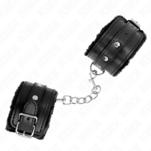 KINK-WRIST-RESTRAINT-KINK-PREMIUM-FUR-LINED-WRIST-RESTRAINTS-BLACK-WITH-BLACK-BELT-ADJUSTABLE-17-29-CM-X-6-CM-1