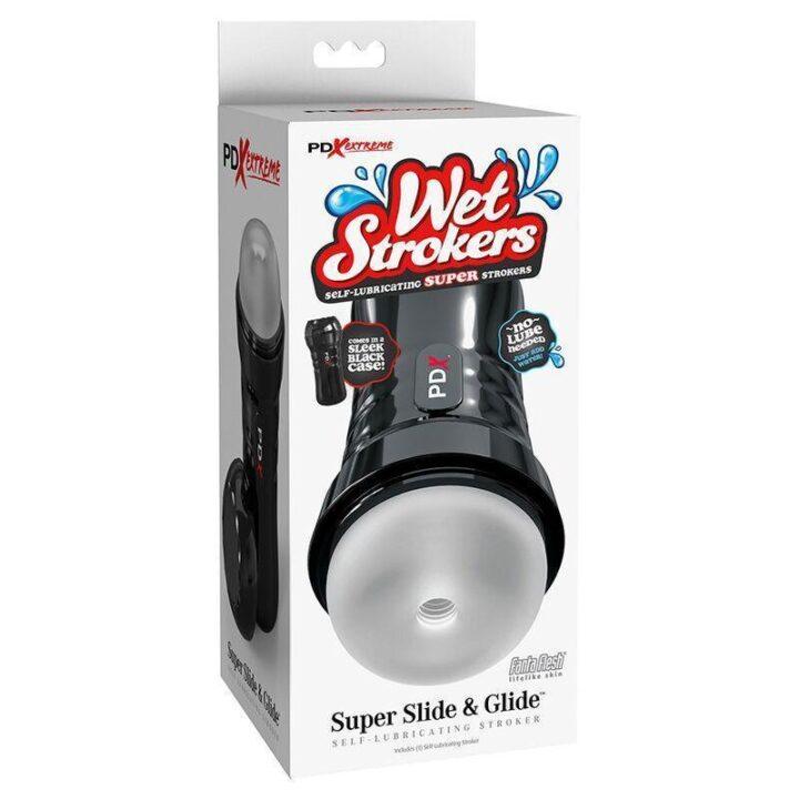 PDX EXTREME - SLIDE & GLIDE MASTURBADOR AUTOLUBRIFICANTE TRANSPARENTE