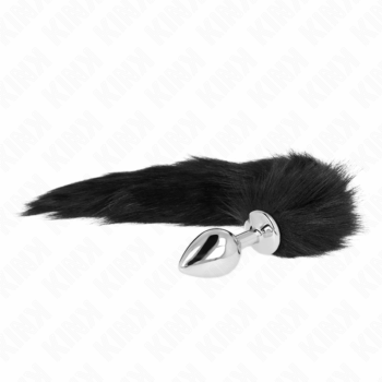 KINK - PLUG ANAL TAMANHO M 8 X 3,5 CM COM CAUDA SINTÉTICA 40 CM PRETO