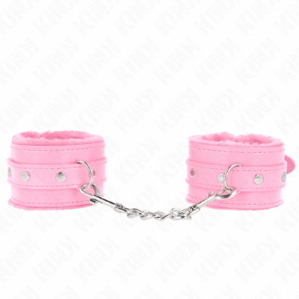 KINK - PULSO PREMIUM FORRO DE PELE ROSA COM CINTO ROSA AJUSTÁVEL 17-29 CM X 6 CM