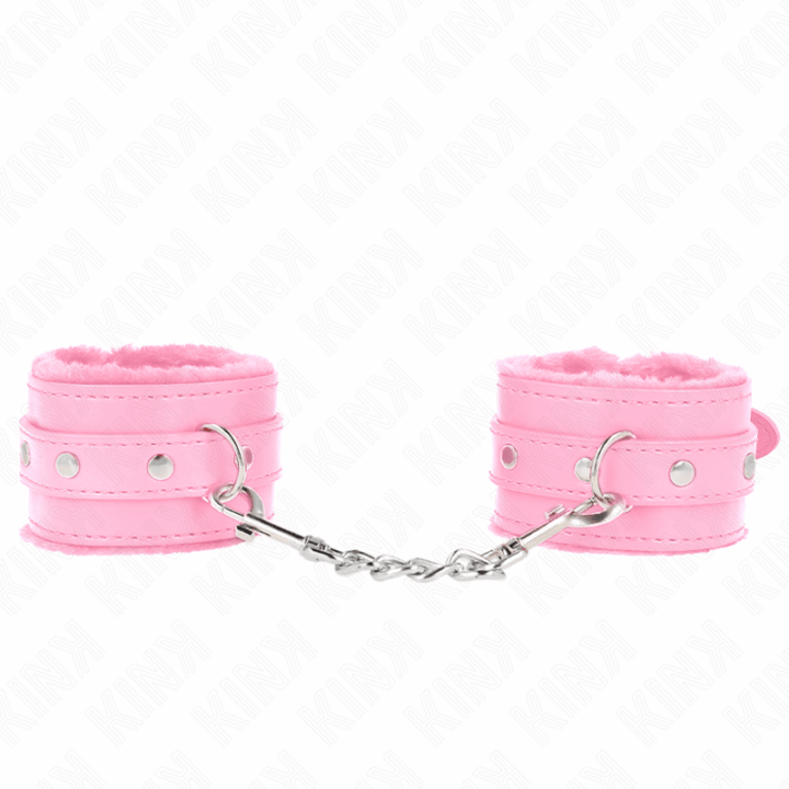 KINK - PULSO PREMIUM FORRO DE PELE ROSA COM CINTO ROSA AJUSTÁVEL 17-29 CM X 6 CM