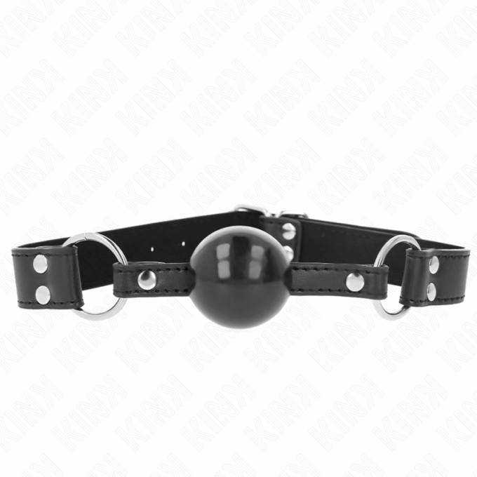 KINK - BOLA MACIA E SÓLIDA MORDAÇA DE 4 CM COM ALÇA DE COURO 62 x 2,5 CM AJUSTÁVEL 42-58 CM