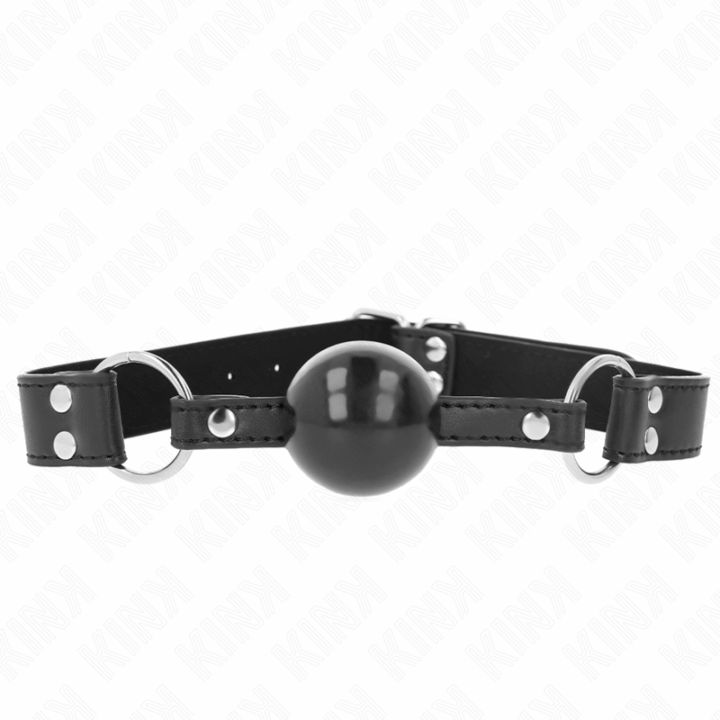 KINK - BOLA MACIA E SÓLIDA MORDAÇA DE 4 CM COM ALÇA DE COURO 62 x 2,5 CM AJUSTÁVEL 42-58 CM