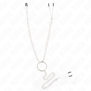 KINK - PINÇAS TRIPLAS PARA BICOS E CLITÓRIS COM CORRENTE MODELO 1