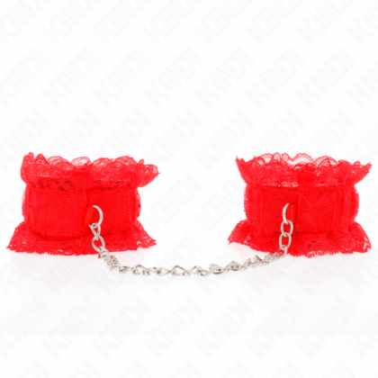 KINK - PUNHOS ELÁSTICOS DE RENDA VERMELHO
