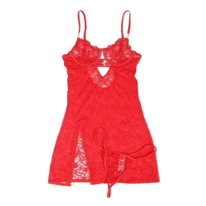 SUBBLIME - 954208 BABYDOLL DE RENDA COM ALÇAS AJUSTÁVEIS VERMELHO S/M
