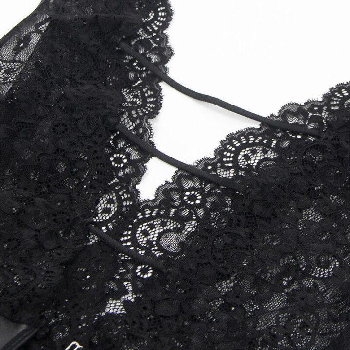 SUBBLIME - 954390 BODY SEXY COM CINTA-LIGA PRETO L/XL