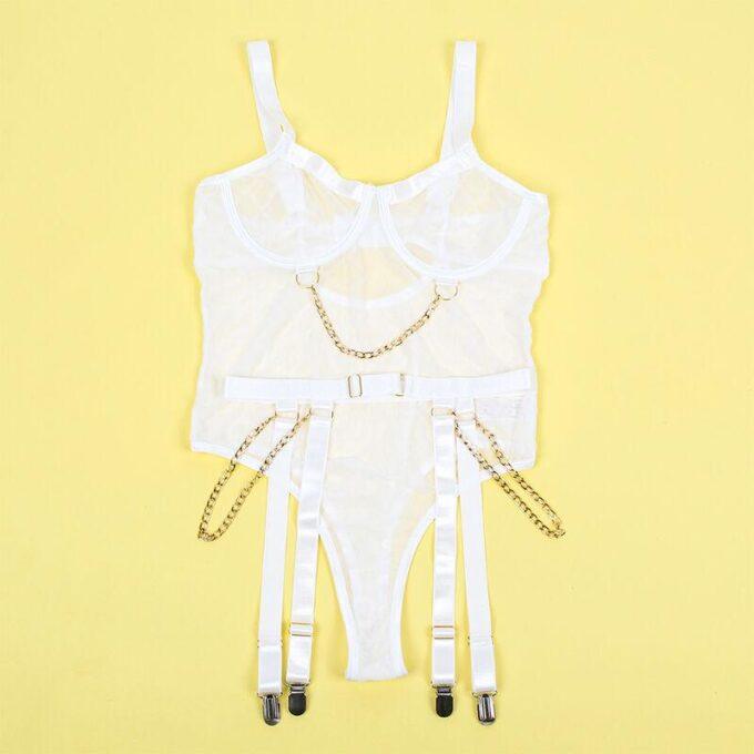 SUBBLIME - 954291 BODY COM CORRENTES + CINTO-LIGA BRANCO L/XL