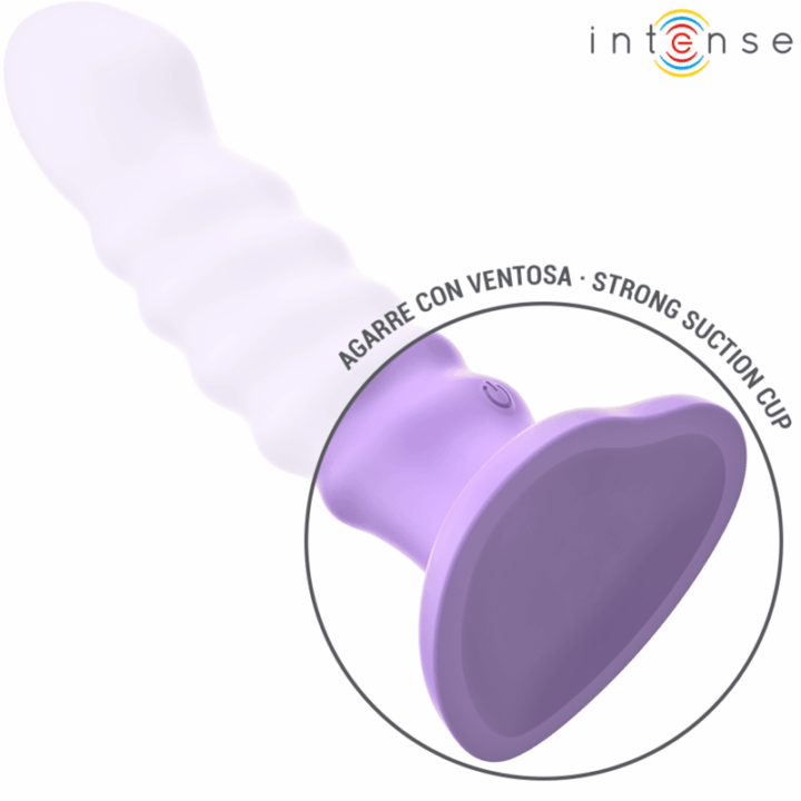 INTENSE - VIBRADOR BRENDA TAMANHO M DESIGN ESPIRAL 10 VIBRAÇÕES ROXO CONTROLE REMOTO