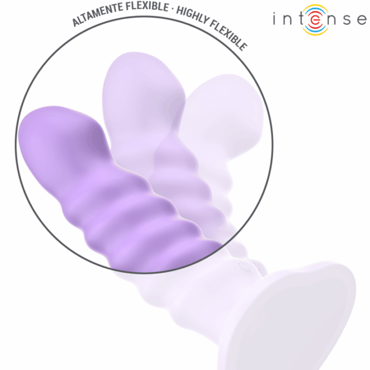 INTENSE - VIBRADOR BRENDA TAMANHO M DESIGN ESPIRAL 10 VIBRAÇÕES ROXO CONTROLE REMOTO