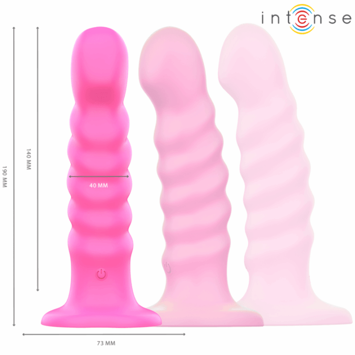 INTENSE - VIBRADOR CINDY TAMANHO L DESIGN ESPIRAL 10 VIBRAÇÕES ROSA CONTROLE REMOTO