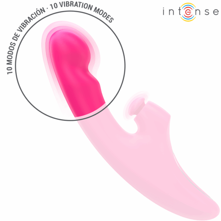 INTENSE - VIBRADOR EMI 13,5 CM MULTIFUNCIONAL 3 EM 1 10 VIBRAÇÕES ROSA