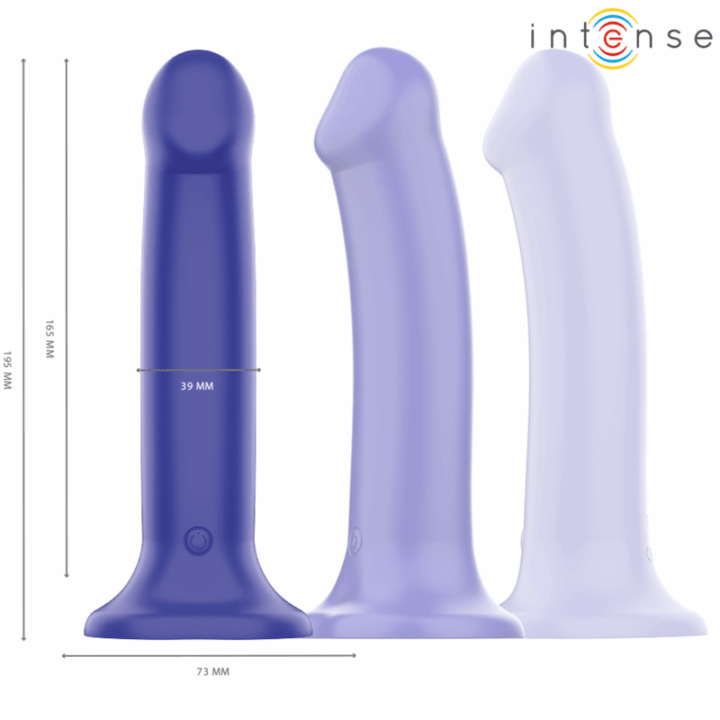 INTENSE - VIBRADOR VICTORIA COM VENTOSA 10 VIBRAÇÕES AZUL ESCURO CONTROLE REMOTO
