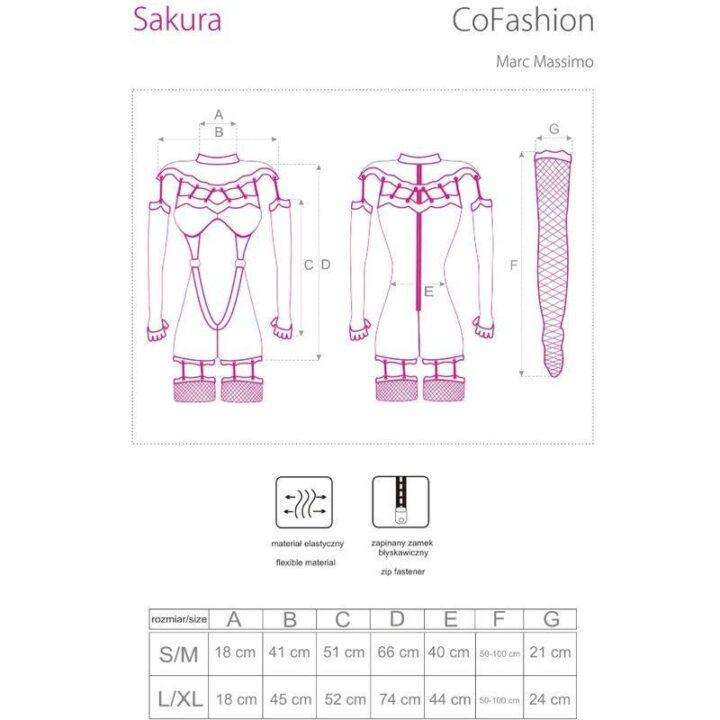 LIVCO CORSETTI FASHION - SAKURA CF 90357 MACACÃO + LUVAS COMPRIDAS + CINTO-LIGA PRETO L/XL