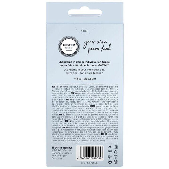 MISTER SIZE - PRESERVATIVO TAMANHO M 53 MM (10 UNIDADES)