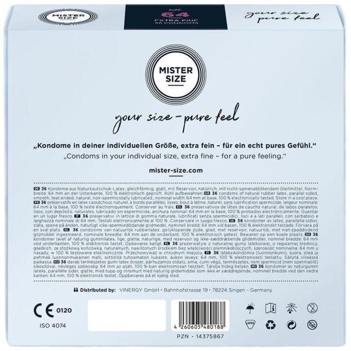 MISTER SIZE - PRESERVATIVOS TAMANHO XXL 64 MM (36 UNIDADES)