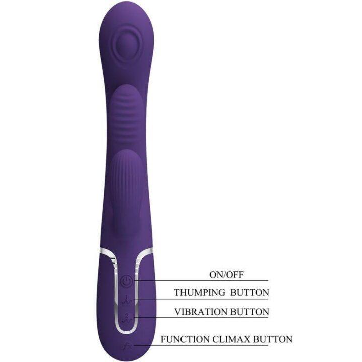 PRETTY LOVE - SHANIA TRIPLE RABBIT VIBRADOR MULTIFUNCIONAL ROXO