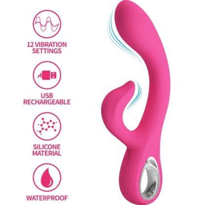 PRETTY LOVE - FRITZ RABBIT VIBRADOR 12 VIBRAĆĆES ROSA