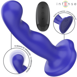 INTENSE - VIBRADOR SHORTY COM VENTOSA AZUL CONTROLE REMOTO