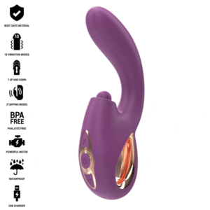 INTENSE - LALI MULTIFUNCIONAL VIBRADOR DE PONTO G COM BATIDA, IMPULSÃO E VIBRAÇÃO ROXO
