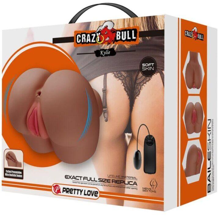 CRAZY BULL - VIBRADOR KYLIE ASS COM CONTROLE REMOTO REALISTA PARA VAGINA E ÂNUS