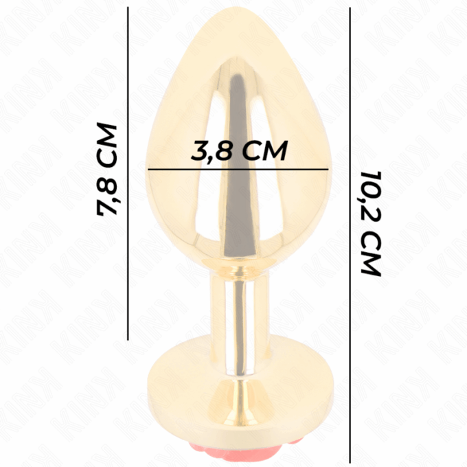 KINK - PLUG ANAL OURO ROSA VERMELHO TAMANHO L
