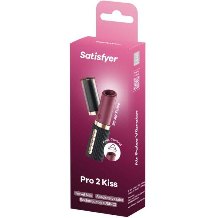 SATISFYER - PRO 2 KISS WAVE ESTIMULADOR DE CLITÓRIS GARNET / PRETO