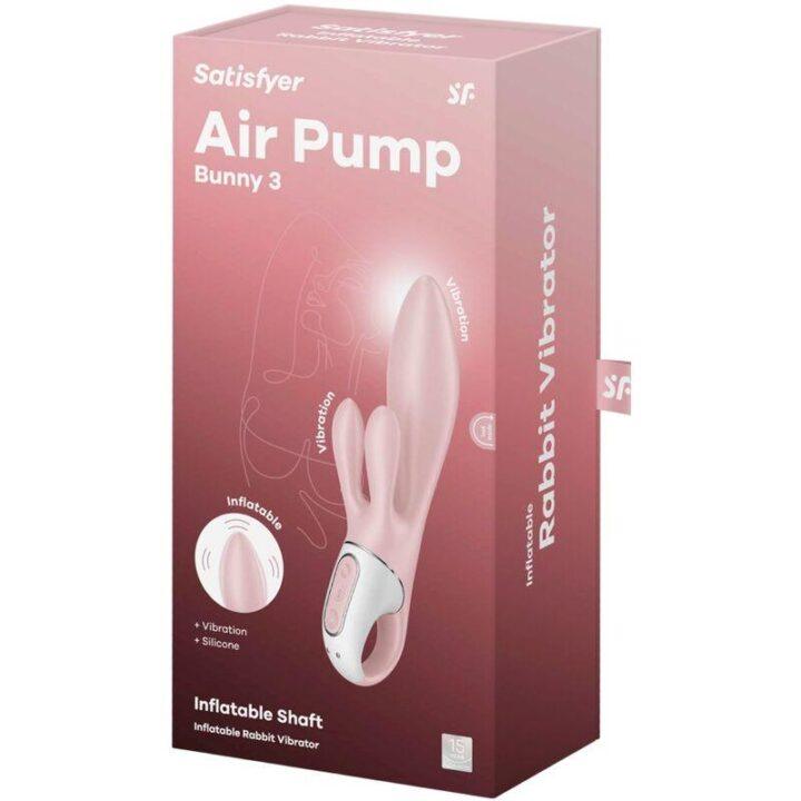 SATISFYER - AIR PUMP BUNNY 3 VIBRADOR DE COELHO INFLÁVEL ROSA