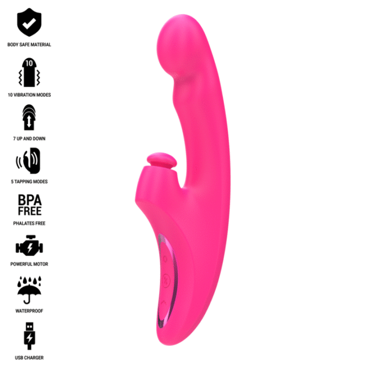 INTENSE - VIBRADOR EMI 13,5 CM MULTIFUNCIONAL 3 EM 1 10 VIBRAÇÕES ROSA