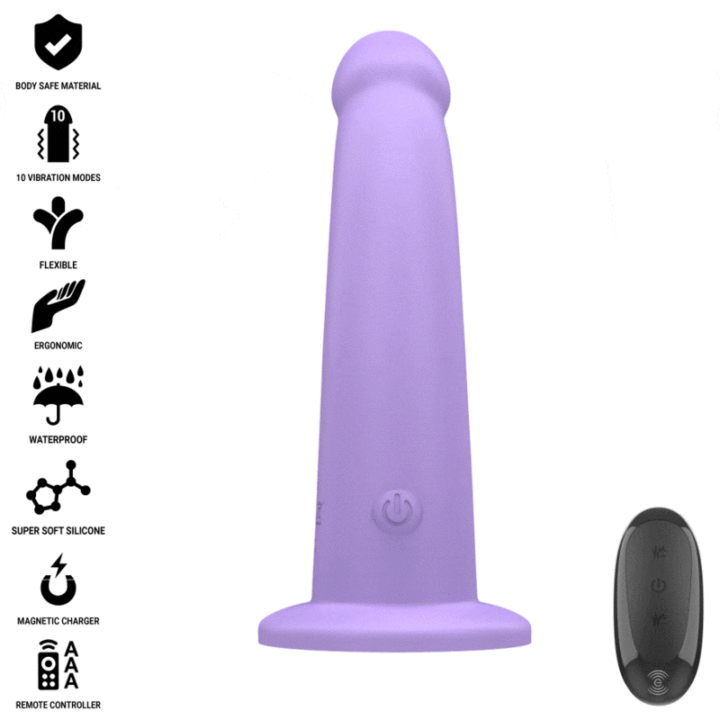 INTENSE - VIBRADOR EDDIE 17,5 CM 10 VIBRAÇÕES ROXO CONTROLE REMOTO