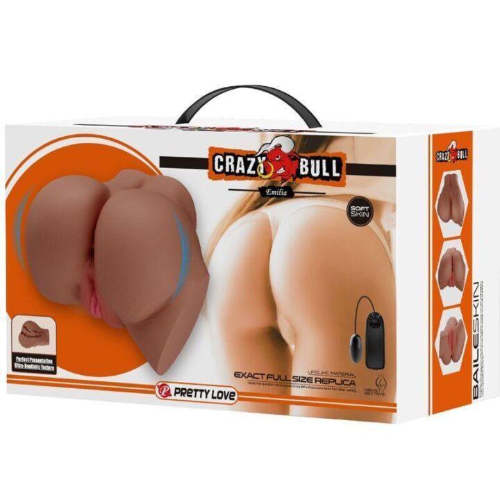 CRAZY BULL - VIBRADOR ASS EMILIA COM CONTROLE REMOTO REALISTA DE VAGINA E ÂNUS