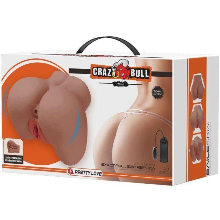 CRAZY BULL - VIBRADOR MILA BUTT COM CONTROLE REALISTA DE VAGINA E ÂNUS REMOTO