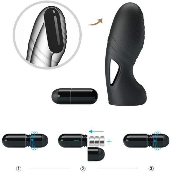 PRETTY LOVE - VIBRADOR DE DEDO DE SILICONE ALAN PRETO