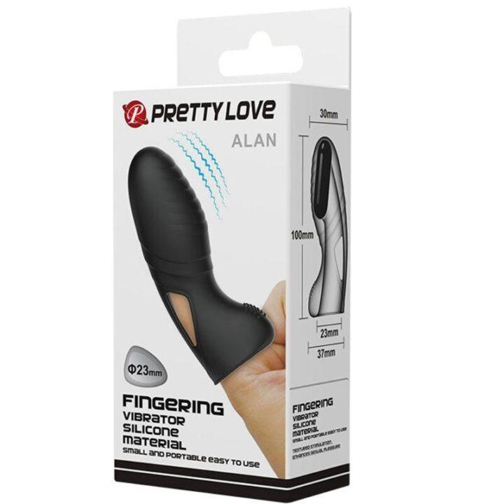 PRETTY LOVE - VIBRADOR DE DEDO DE SILICONE ALAN PRETO