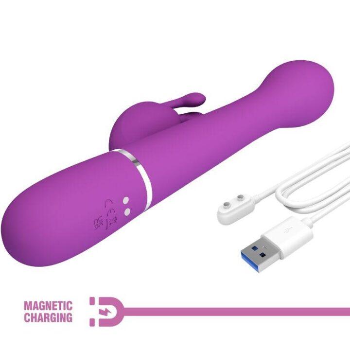 PRETTY LOVE - DEJON 3 EM 1 MULTIFUNCIONAL RABBIT VIBRADOR ROXO