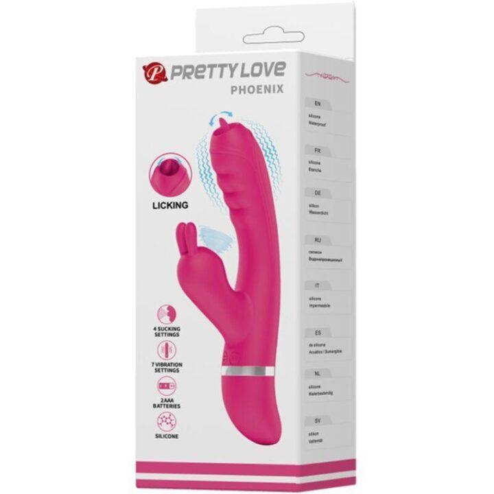 PRETTY LOVE - VIBRADOR COELHO MULTIFUNCIONAL PHOENIX ROSA