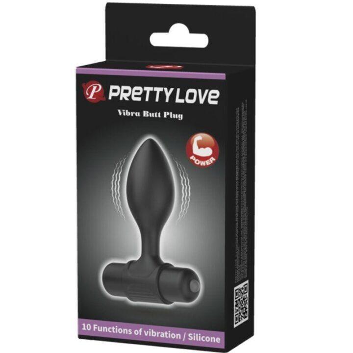 PRETTY LOVE - VIBRA BUTT 10 VIBRAÇÕES PLUG ANAL PRETO