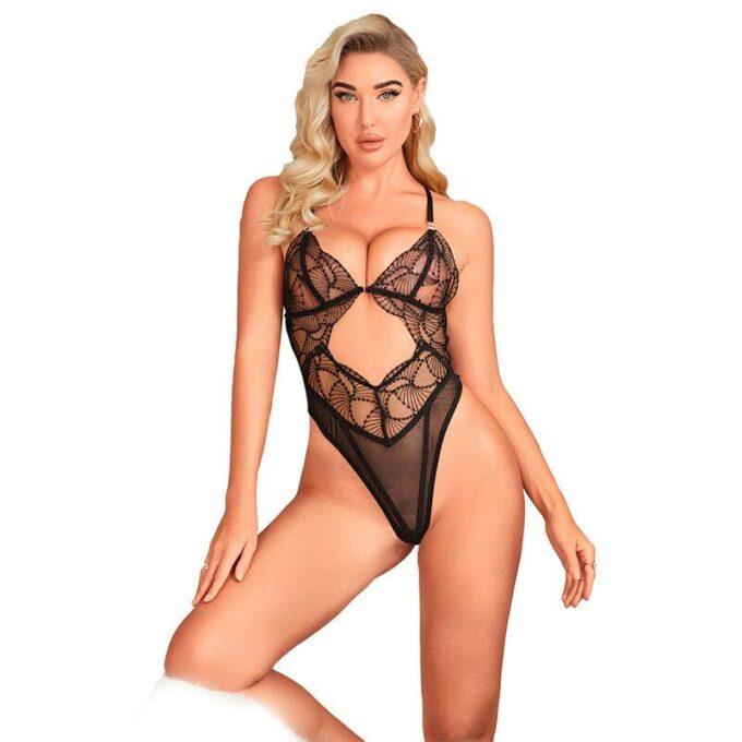 SUBBLIME - 955229 BODY TRANSPARENTE COM RENDA OCA PRETO L/XL