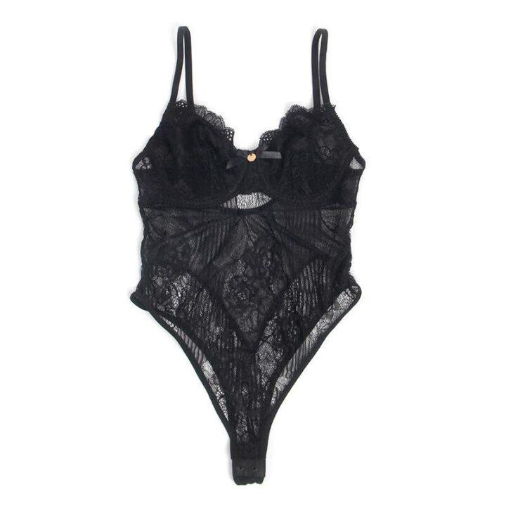 SUBBLIME - 955618 BODYSUIT DE RENDA COM FECHO DE BAIXO PRETO S/M