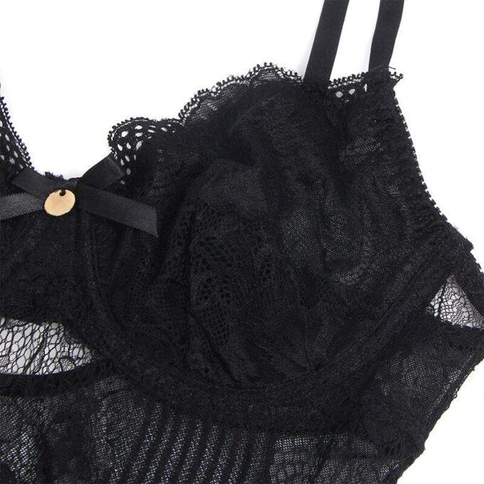 SUBBLIME - 955618 BODYSUIT DE RENDA COM FECHO DE BAIXO PRETO S/M
